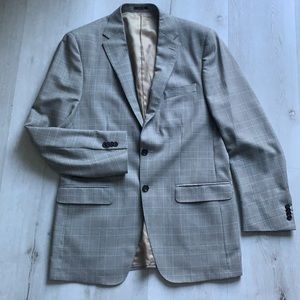 40L Peter Millar blazer plaid blue cream brown two buttons career